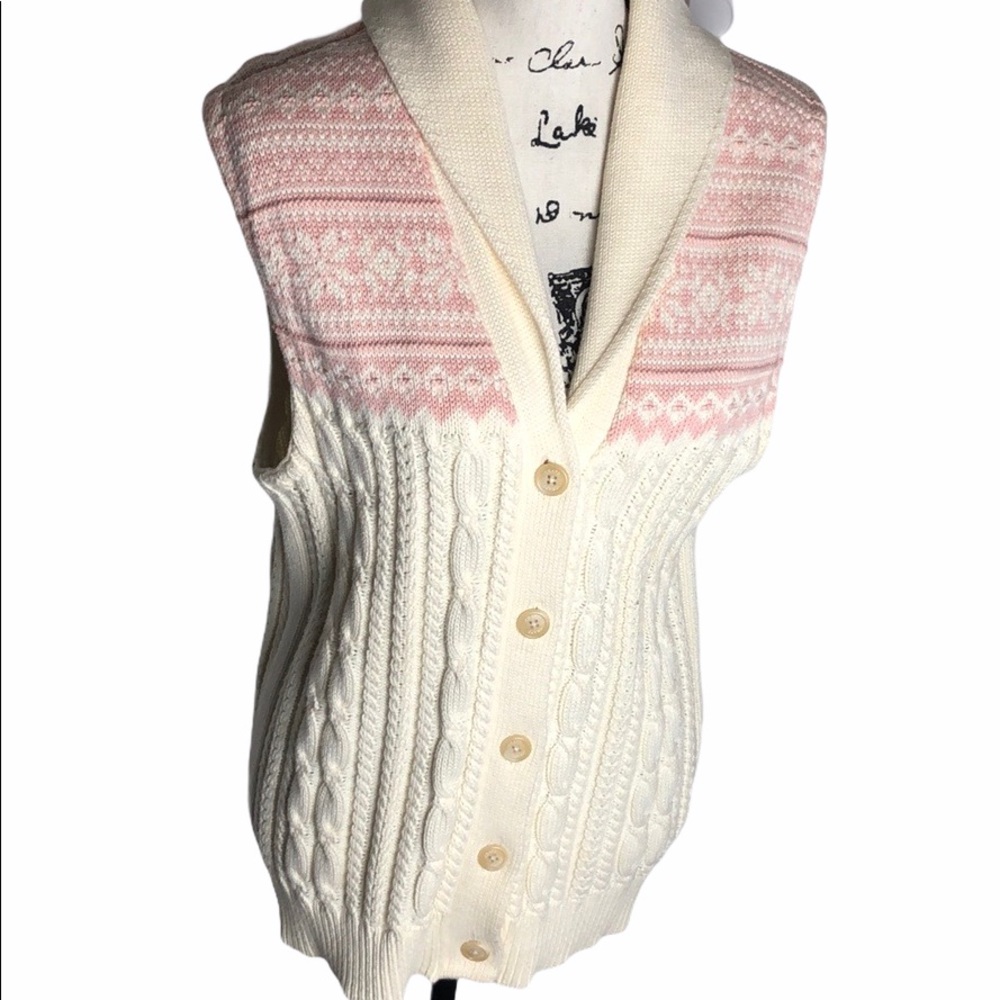 Sleeveless Button Up Sweater Size XL